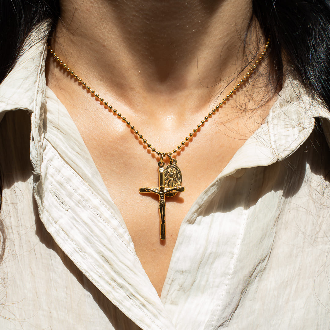 Miraculous virgin Cross Collar Cross Miraculous Medal