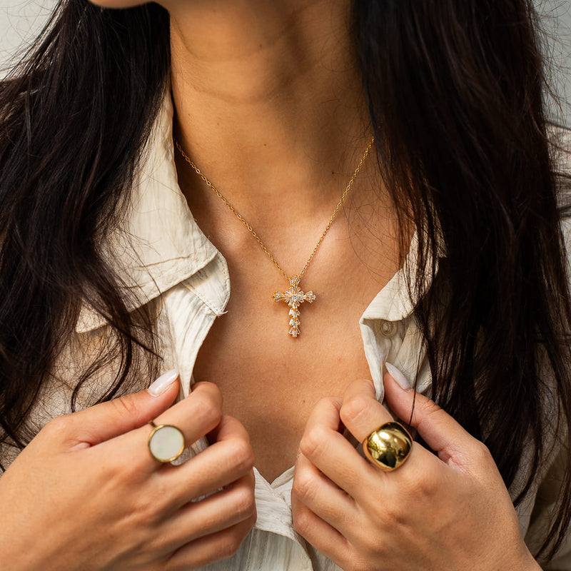 Collier Croix Zirconium