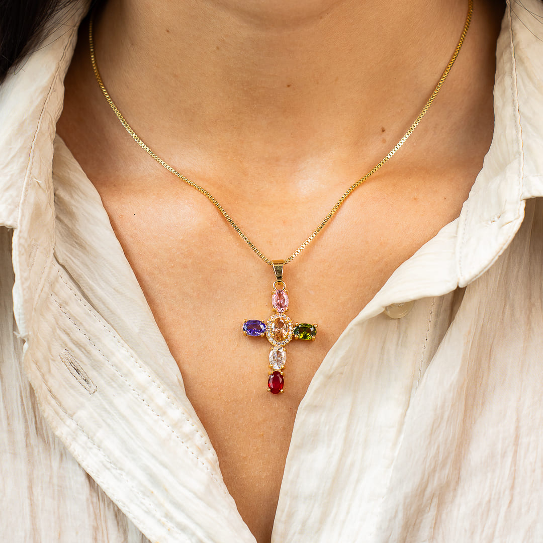 Collier Croix Couleurs