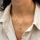 Golden elegance cross necklace