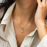 Golden elegance cross necklace