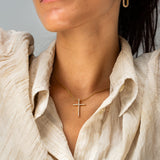 Collier Croix Pierre Zirconium