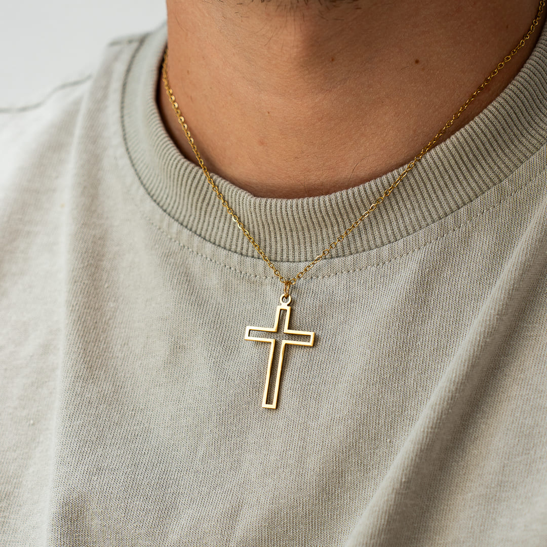 Men's Christian cross necklace