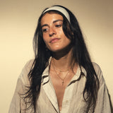 Double chain cross necklace flute