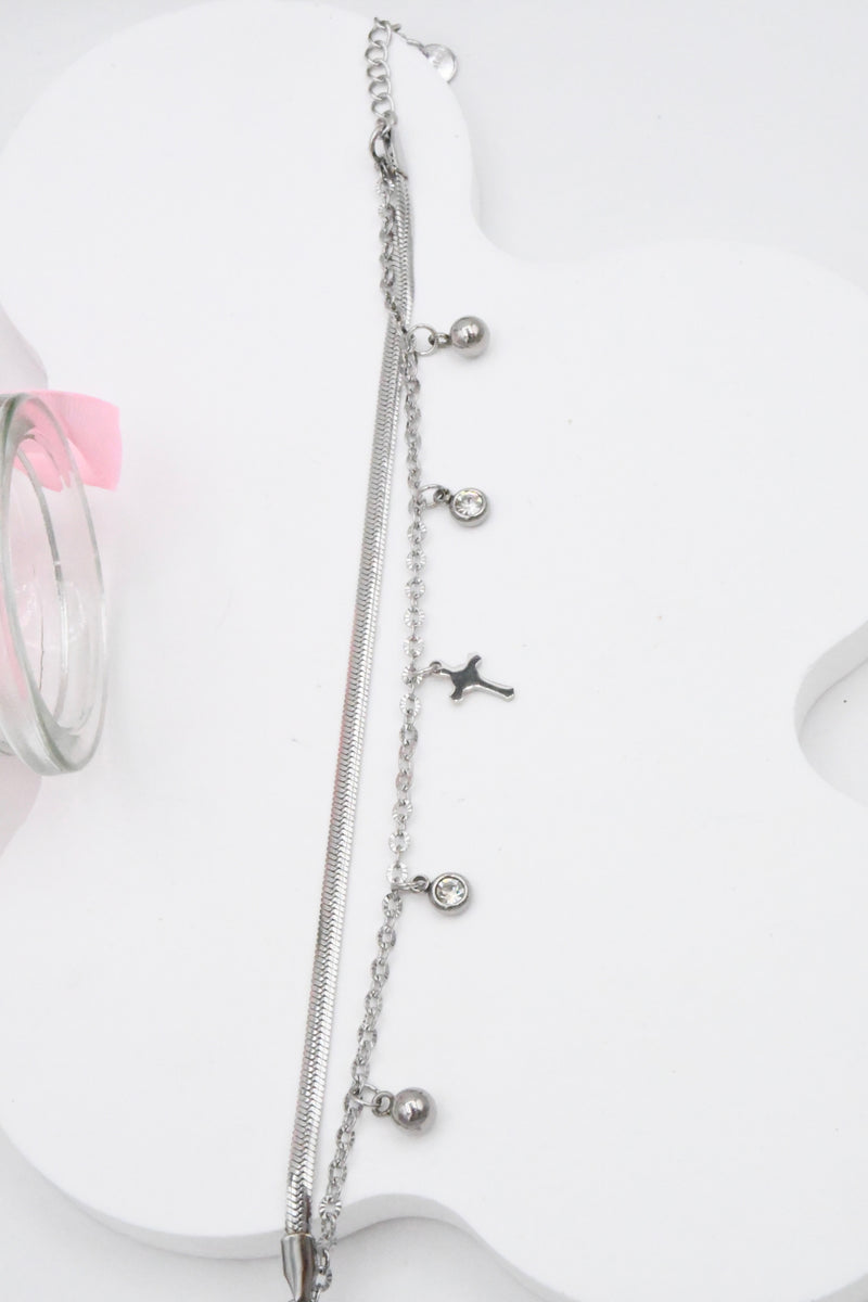 Bracelet Croix Charms Brillants
