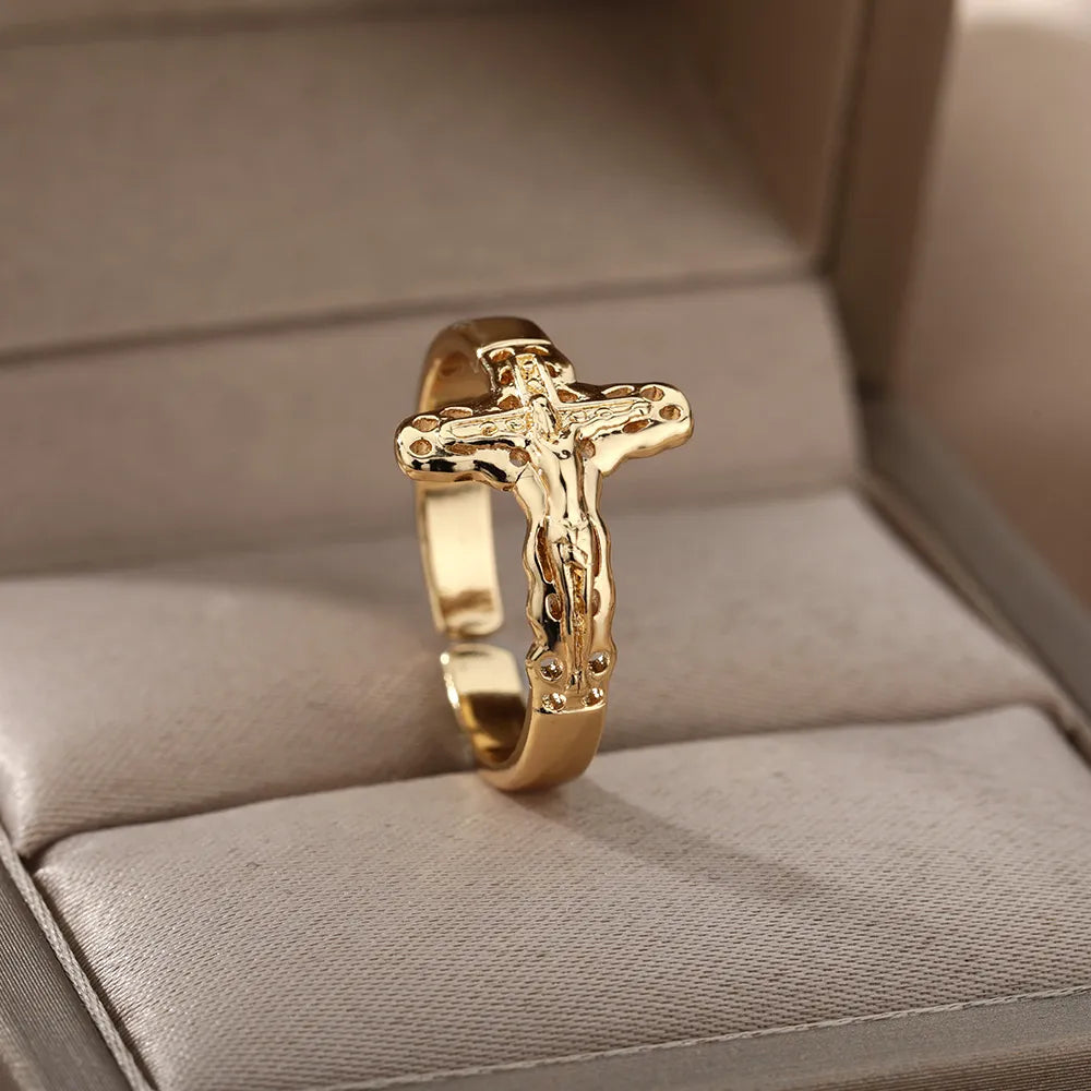 Adjustable Jesus Cross Ring | Precious Cross - Croix Precieuse