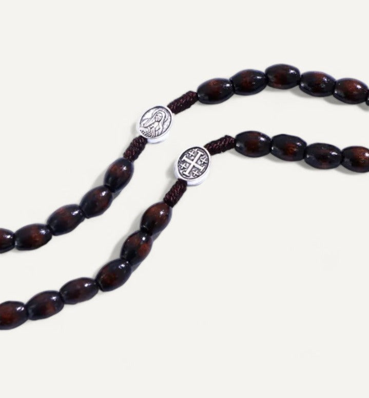 Brown Beads Crucifix Rosary