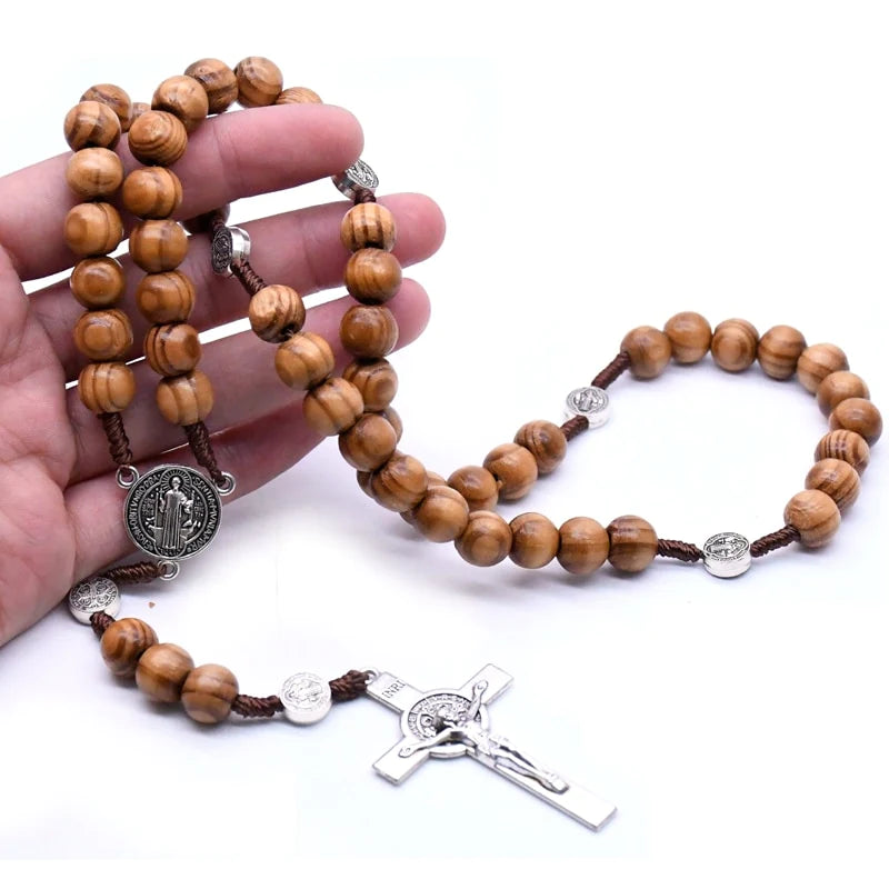 Silver Wood Rosary
