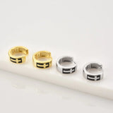 Men's earrings Cross silver