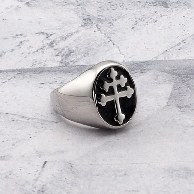 Lorraine Cross Signet Ring Silver