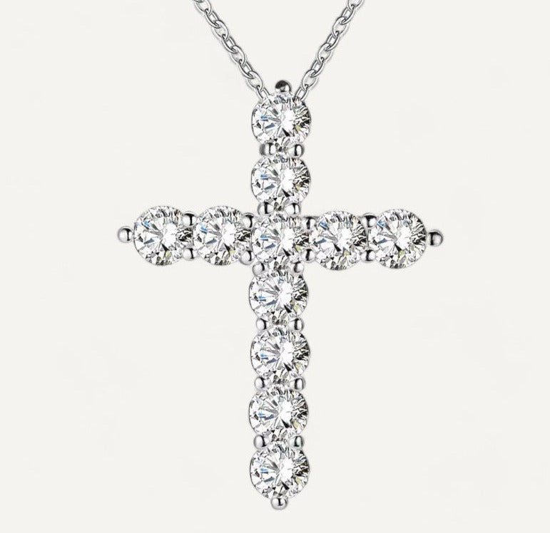 Cross Pendant Necklace with Zirconium Crystals