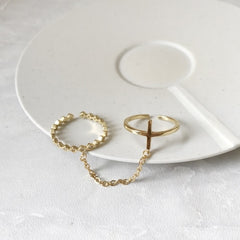 Bague Double Croix Argent Sterling