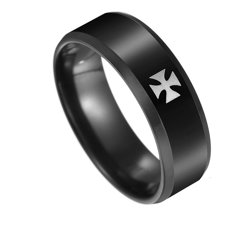 Black Maltese Cross Ring