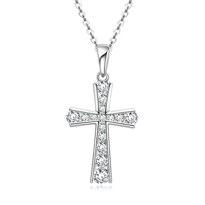 Luminous Cross Necklace in 925 Silver