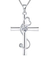 Women's Cross Necklace with Heart