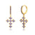 Purple Cross Earrings