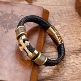 Armband Kreuz Gold Herren Leder