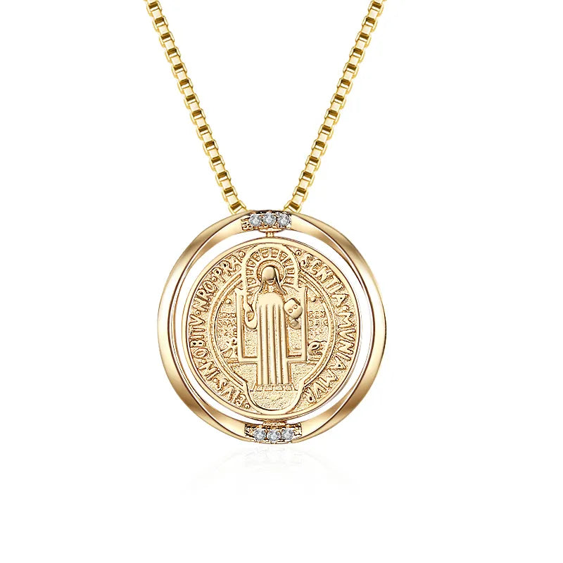 Jesus Medallion Cross Necklace