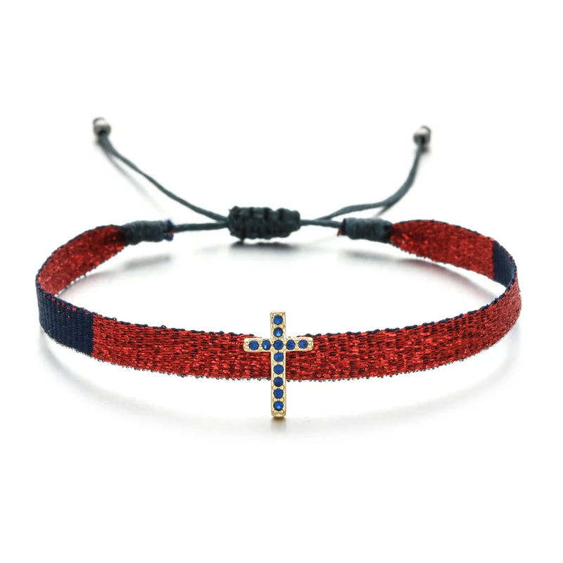 Bracelet Boho avec Breloque Croix