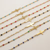 Golden Cross Bracelet with Pearls