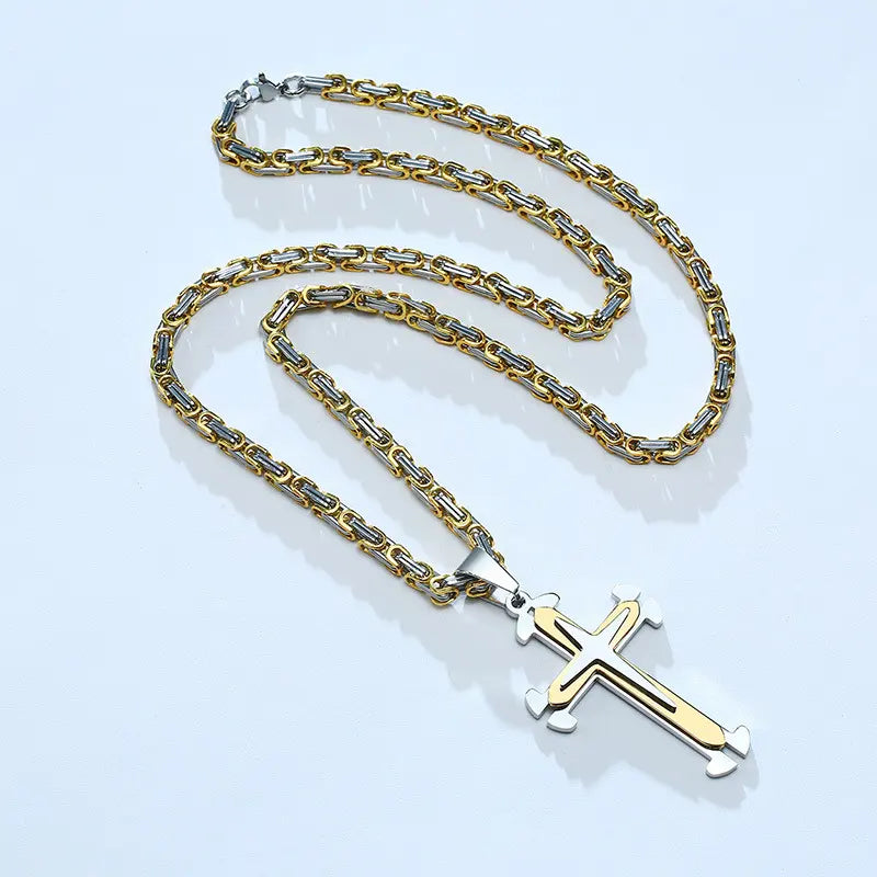 Herren Kreuz Halskette Chic