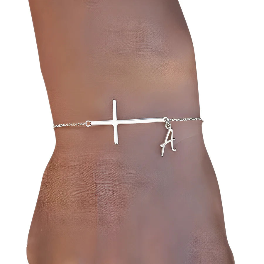 Personalized Letter Cross Bracelet