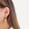 Boucles d'Oreilles Croix Cristallines