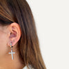 Boucles d'Oreilles Croix Cristallines