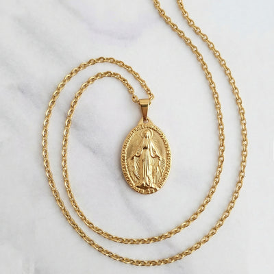 Collier Croix Médaille Vierge Miraculeuse