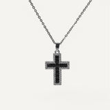Collier Croix Éclat Noir