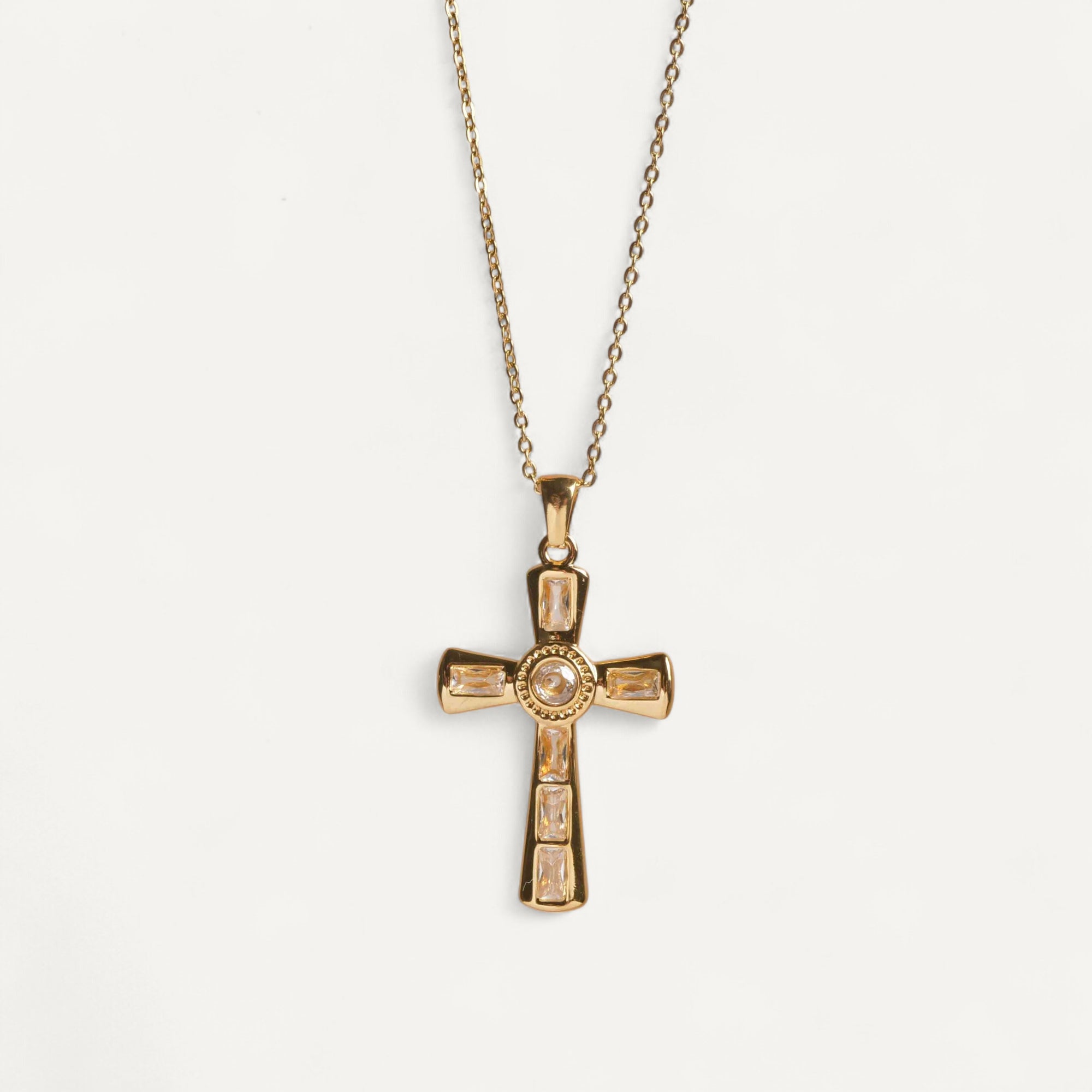 Collier Croix de Lumière Dorée