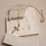 Collier Croix Cristaux et Coeur