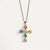Collier Croix Multicolore Élégance Dorée