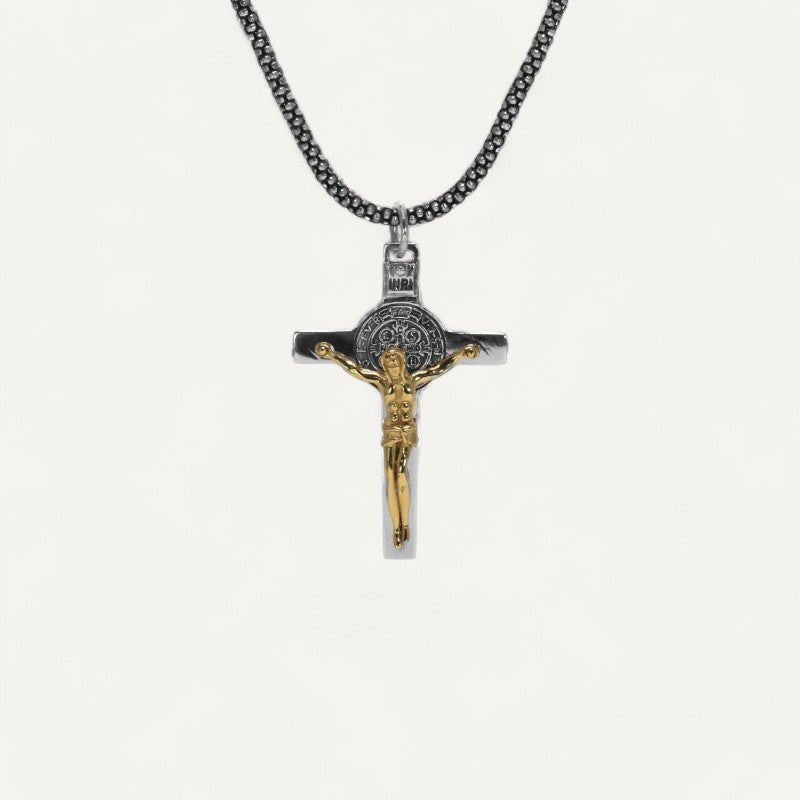 Pendentif Croix Bicolore en Argent Sterling