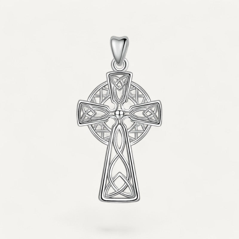 Celtic cross pendant silver