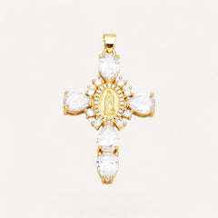 Pendentif Croix Pierre Précieuse