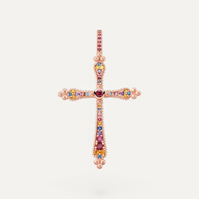 Pink cross pendant