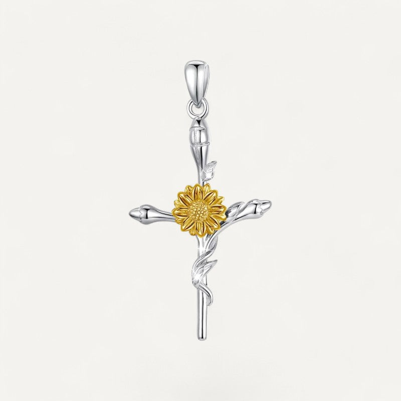 Pendentif Croix Tournesol