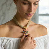 Collier Croix sur Maille Tressée