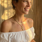 Collier Croix Doré Bombé