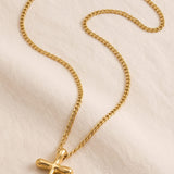 Collier Croix Doré Bombé