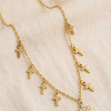 Collier Croix Multi Breloques