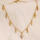 Collier Croix Multi Breloques