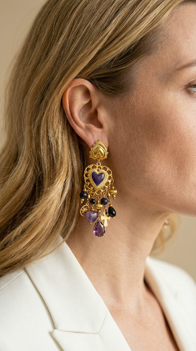 Boucles Cœur Sacré Dorées