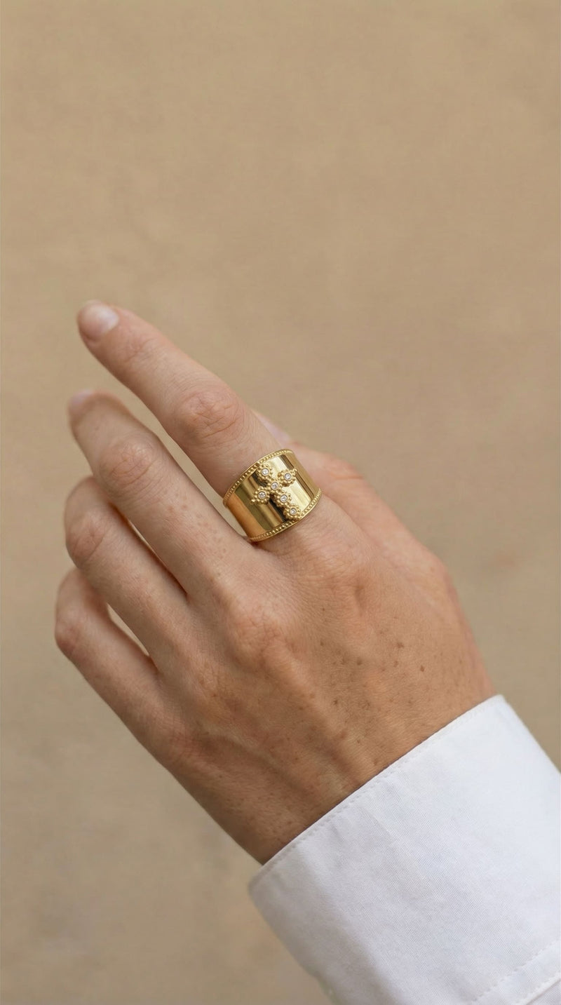 Bague Croix Lumina Dorée