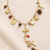 Collier Croix Sautoir à Breloques