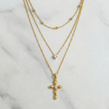 Collier Croix Multirangs Élégant