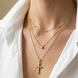 Collier Croix Multirangs Élégant