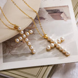 Collier Croix Perle Divine