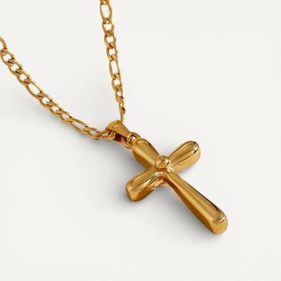 Collier Croix Doré Bombé